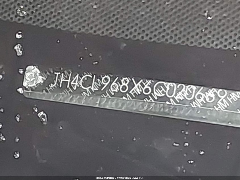 2006 Acura Tsx VIN: JH4CL968X6C020669 Lot: 43949482