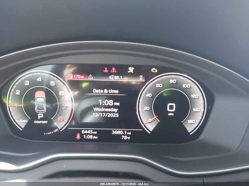 2025 Audi Q5 Premium 45 Tfsi S Line Quattro VIN: WA1GAAFY2S2039124 Lot: 43949579