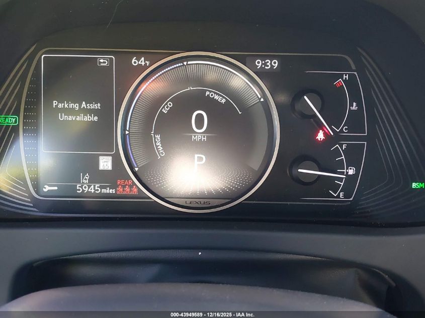 2021 Lexus Ux 250H VIN: JTHX9JBH4M2042337 Lot: 43949589