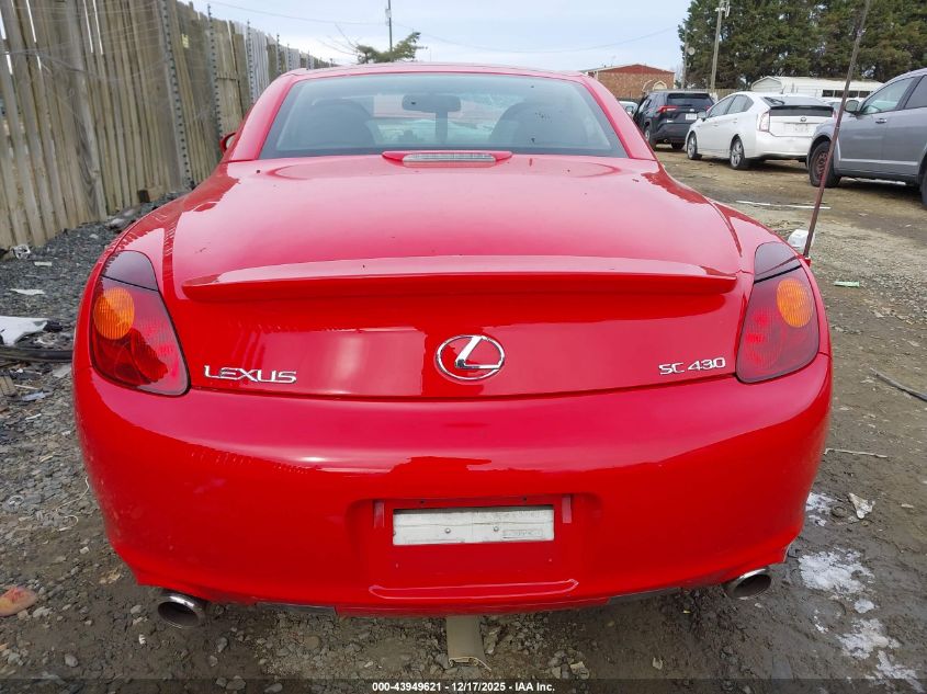 2002 Lexus Sc 430 VIN: JTHFN48YX20017872 Lot: 43949621