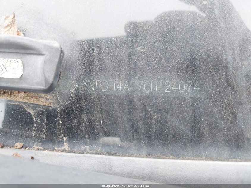 2012 Hyundai Elantra Gls VIN: 5NPDH4AE7CH124074 Lot: 43949719