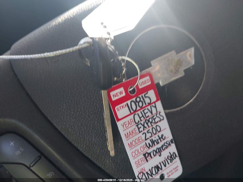 2020 Chevrolet Express Cargo Rwd 2500 Regular Wheelbase Wt VIN: 1GCWGAFG5L1230681 Lot: 43949819