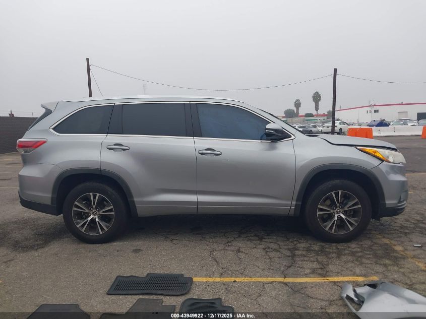 2016 Toyota Highlander Xle V6 VIN: 5TDKKRFHXGS144005 Lot: 43949922