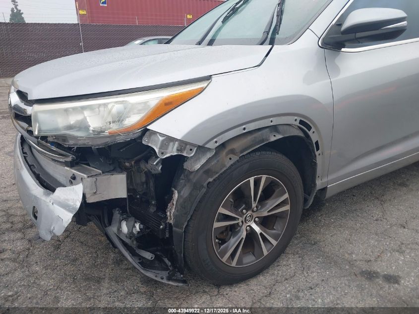 2016 Toyota Highlander Xle V6 VIN: 5TDKKRFHXGS144005 Lot: 43949922