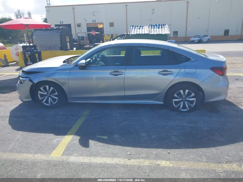 2025 Honda Civic Lx VIN: 2HGFE2F20SH601831 Lot: 43949965