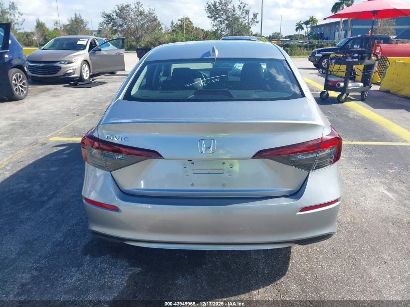 2025 Honda Civic Lx VIN: 2HGFE2F20SH601831 Lot: 43949965