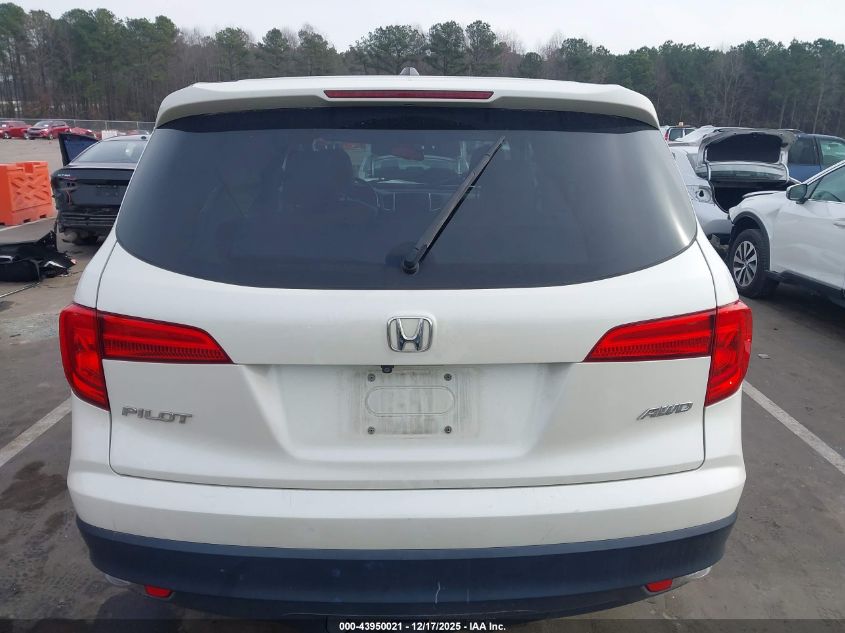 2017 Honda Pilot Ex-L VIN: 5FNYF6H58HB021762 Lot: 43950021