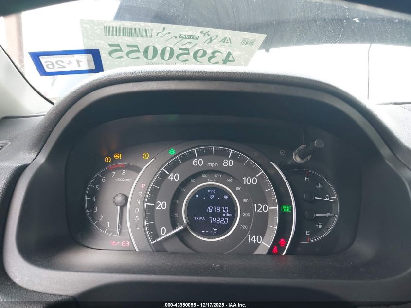 2015 Honda Cr-V Ex-L VIN: 2HKRM3H7XFH522578 Lot: 43950055