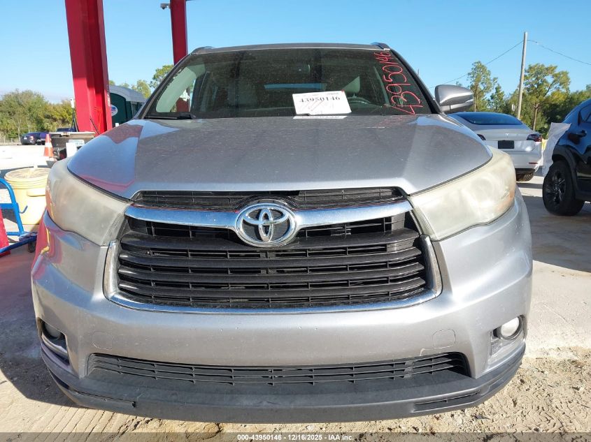 2014 Toyota Highlander Limited V6 VIN: 5TDYKRFH2ES031849 Lot: 43950146
