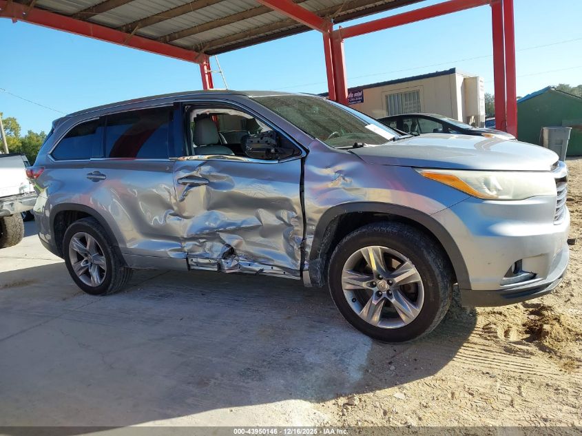 2014 Toyota Highlander Limited V6 VIN: 5TDYKRFH2ES031849 Lot: 43950146