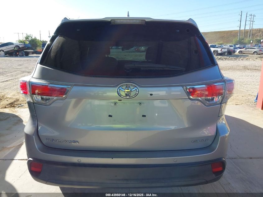 2014 Toyota Highlander Limited V6 VIN: 5TDYKRFH2ES031849 Lot: 43950146