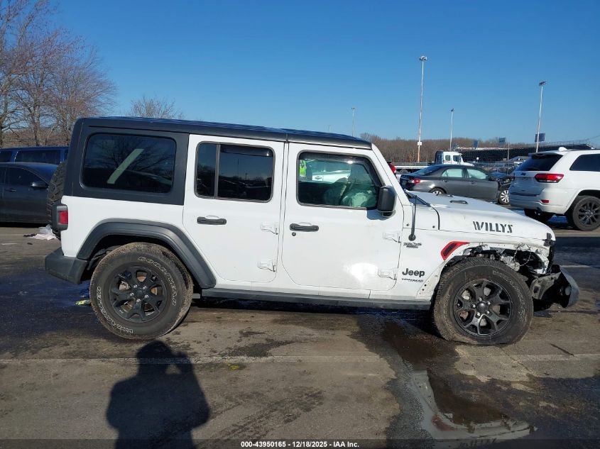 2021 Jeep Wrangler Unlimited Willys 4X4 VIN: 1C4HJXDM8MW530922 Lot: 43950165