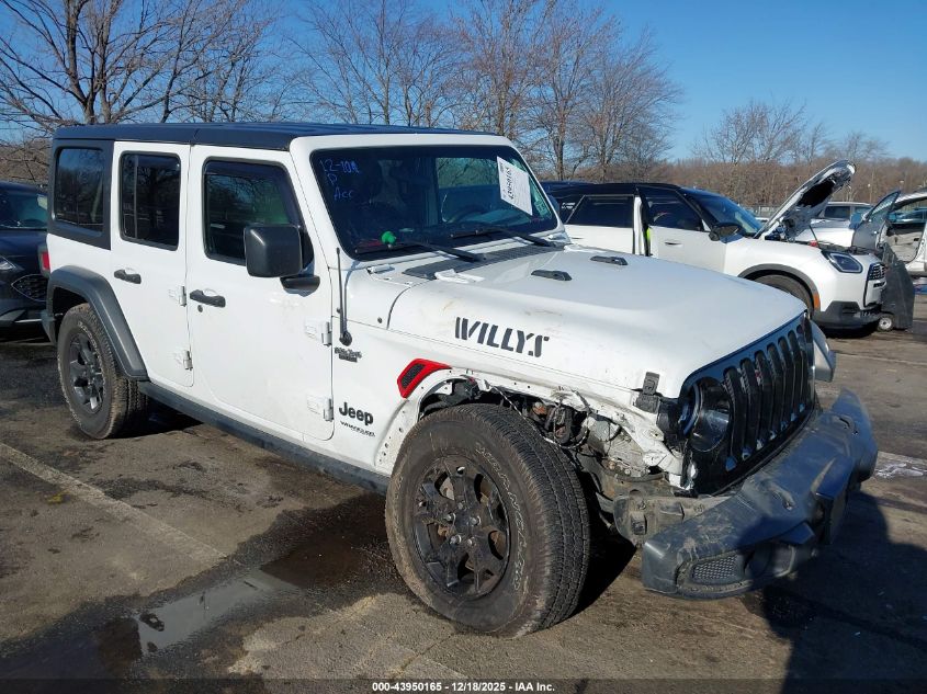 2021 Jeep Wrangler Unlimited Willys 4X4 VIN: 1C4HJXDM8MW530922 Lot: 43950165