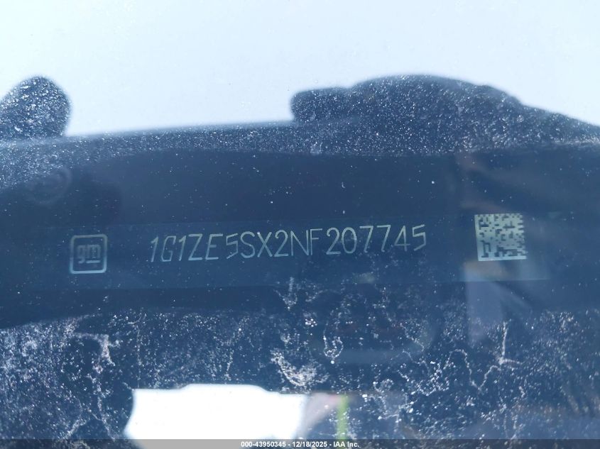 2022 Chevrolet Malibu Fwd Premier VIN: 1G1ZE5SX2NF207745 Lot: 43950345