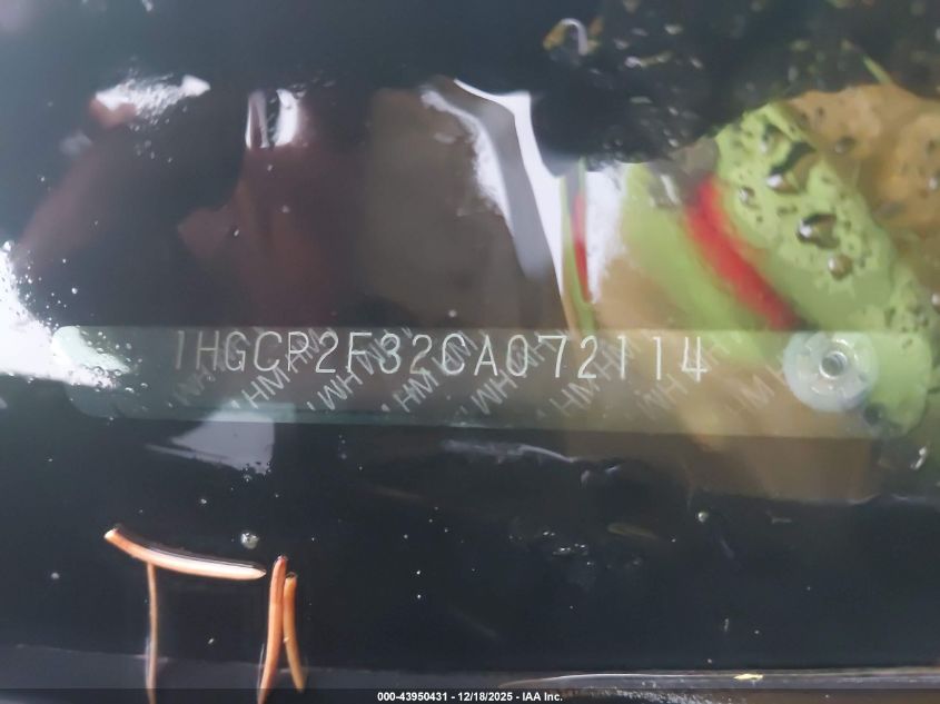 2012 Honda Accord 2.4 Lx VIN: 1HGCP2F32CA072114 Lot: 43950431