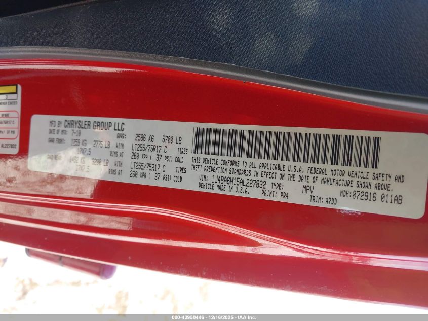 2010 Jeep Wrangler Unlimited Rubicon VIN: 1J4BA6H15AL227832 Lot: 43950446