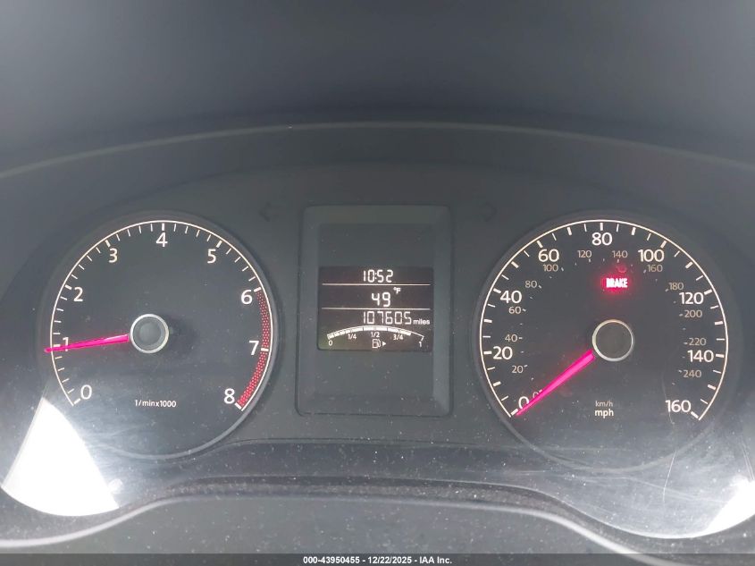 2011 Volkswagen Jetta 2.0L S VIN: 3VW1K7AJ8BM334949 Lot: 43950455