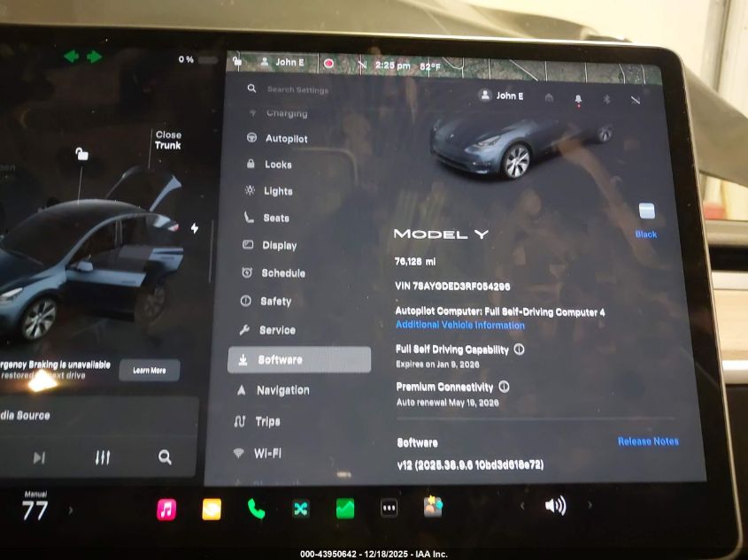 2024 Tesla Model Y Long Range Dual Motor All-Wheel Drive/Rwd VIN: 7SAYGDED3RF054296 Lot: 43950642