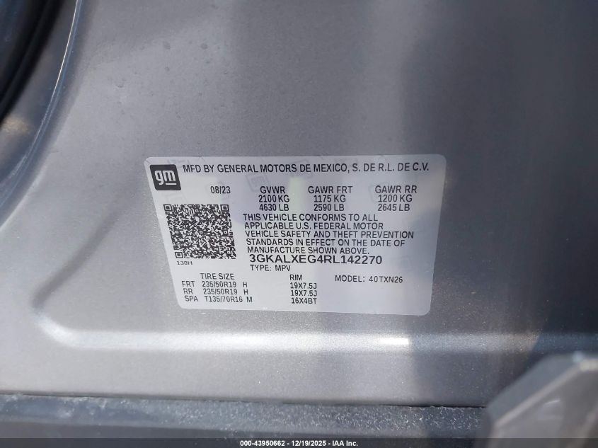 2024 GMC Terrain Awd Denali VIN: 3GKALXEG4RL142270 Lot: 43950662