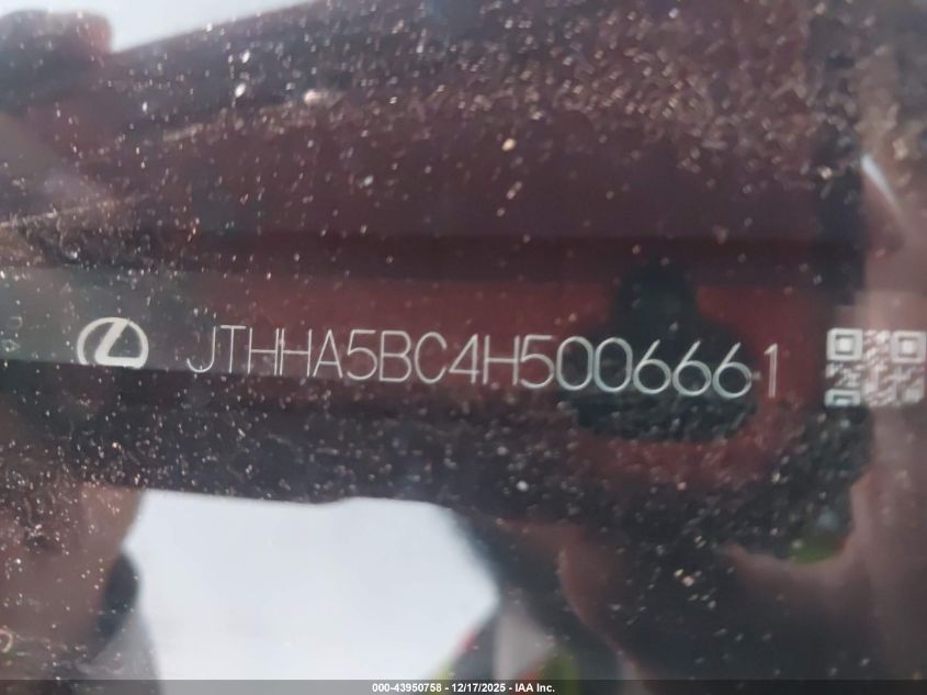 2017 Lexus Rc 200T VIN: JTHHA5BC4H5006661 Lot: 43950758