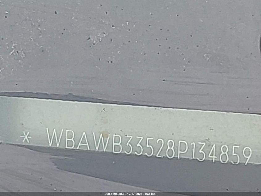 2008 BMW 328I VIN: WBAWB33528P134859 Lot: 43950857