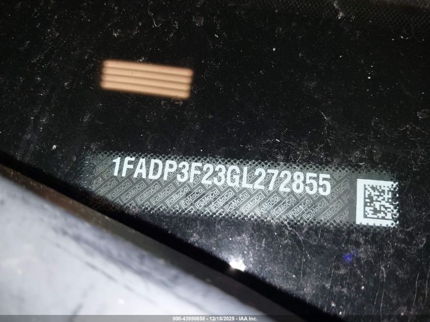 2016 Ford Focus Se VIN: 1FADP3F23GL272855 Lot: 43950858
