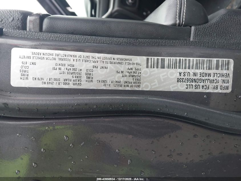 2022 Jeep Grand Cherokee L Altitude 4X2 VIN: 1C4RJJAG0N8567338 Lot: 43950934