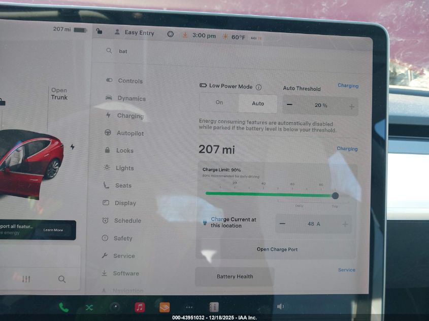 2018 Tesla Model 3 Long Range/Performance VIN: 5YJ3E1EBXJF097578 Lot: 43951032