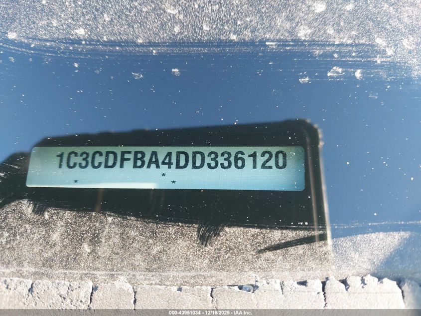 2013 Dodge Dart Sxt VIN: 1C3CDFBA4DD336120 Lot: 43951034