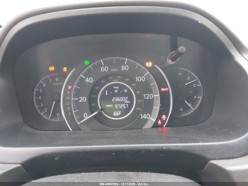 2012 Honda Cr-V Ex-L VIN: 5J6RM3H71CL001153 Lot: 43951094