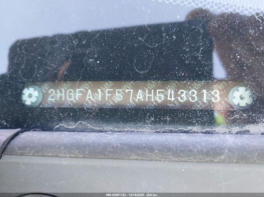 2010 Honda Civic Lx VIN: 2HGFA1F57AH543313 Lot: 43951123