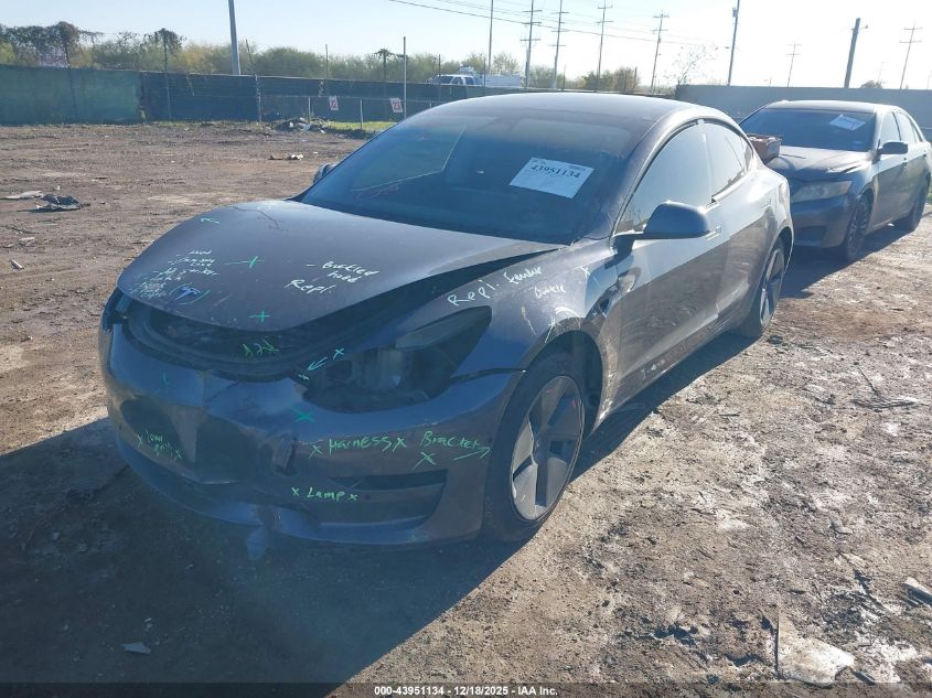 2022 Tesla Model 3 Long Range Dual Motor All-Wheel Drive VIN: 5YJ3E1EB3NF183353 Lot: 43951134