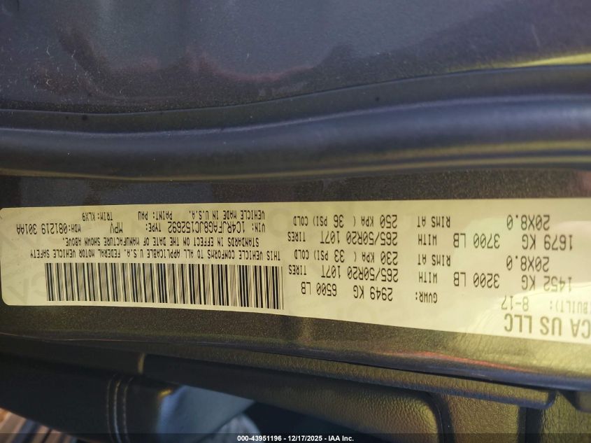 2018 Jeep Grand Cherokee Altitude 4X4 VIN: 1C4RJFAG8JC152692 Lot: 43951196