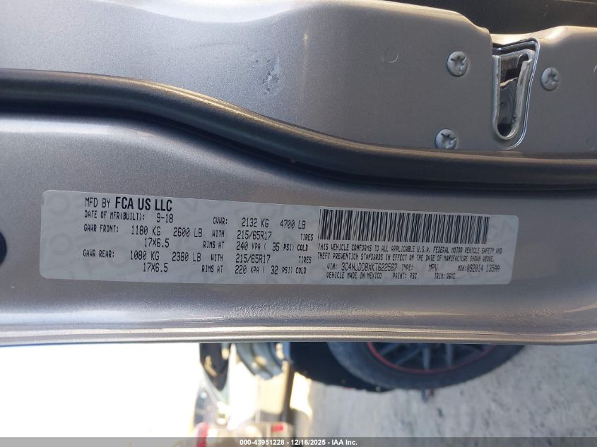 2019 Jeep Compass Trailhawk 4X4 VIN: 3C4NJDDBXKT622567 Lot: 43951228