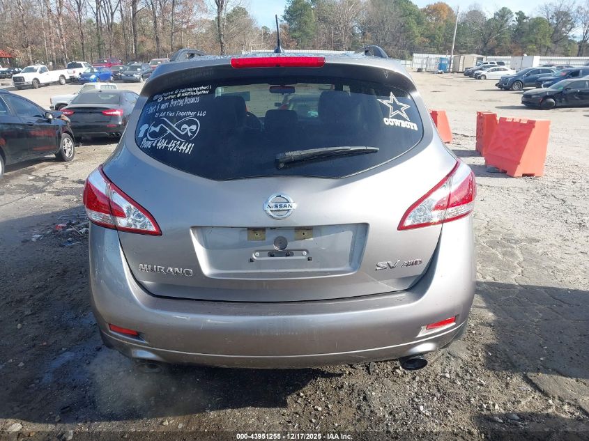 2012 Nissan Murano Sv VIN: JN8AZ1MW7CW205304 Lot: 43951255