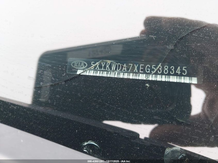 2014 Kia Sorento Sx V6 VIN: 5XYKWDA7XEG538345 Lot: 43951291
