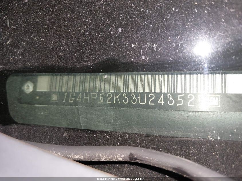 2003 Buick Lesabre Custom VIN: 1G4HP52K33U243529 Lot: 43951300