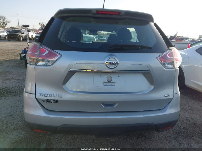 2016 Nissan Rogue S VIN: KNMAT2MV9GP624006 Lot: 43951324