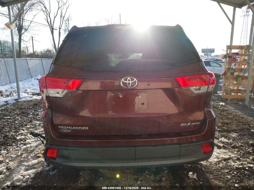2019 Toyota Highlander Xle VIN: 5TDJZRFH9KS930748 Lot: 43951406