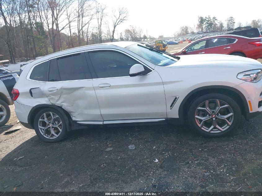 2021 BMW X3 Sdrive30I VIN: 5UXTY3C08M9F39651 Lot: 43951411