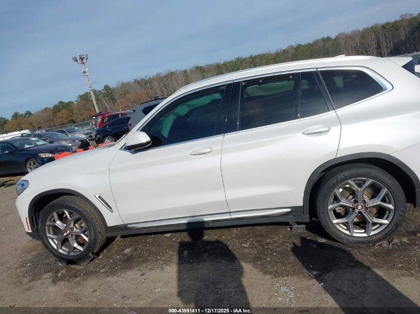 2021 BMW X3 Sdrive30I VIN: 5UXTY3C08M9F39651 Lot: 43951411