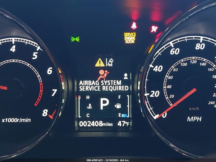 2025 Mitsubishi Outlander Sport 2.0 Es Awc/2.0 Le Awc/2.0 S Awc/2.0 Se Awc/2.0 Trail Edition Awc VIN: JA4ARUAUXSU012908 Lot: 43951421