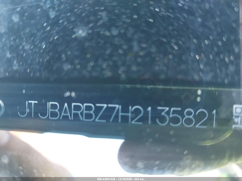 2017 Lexus Nx 200T VIN: JTJBARBZ7H2135821 Lot: 43951426