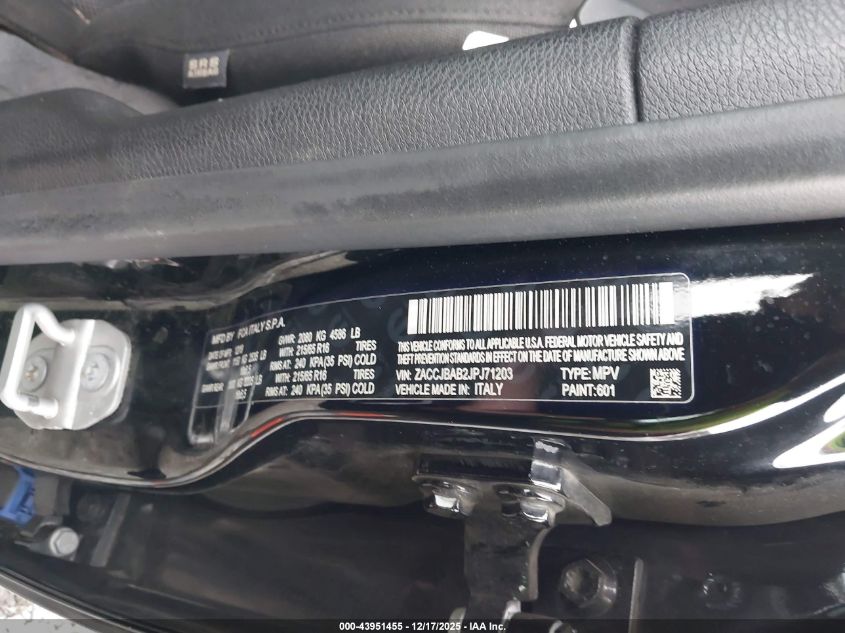 2018 Jeep Renegade Sport 4X4 VIN: ZACCJBAB2JPJ71203 Lot: 43951455