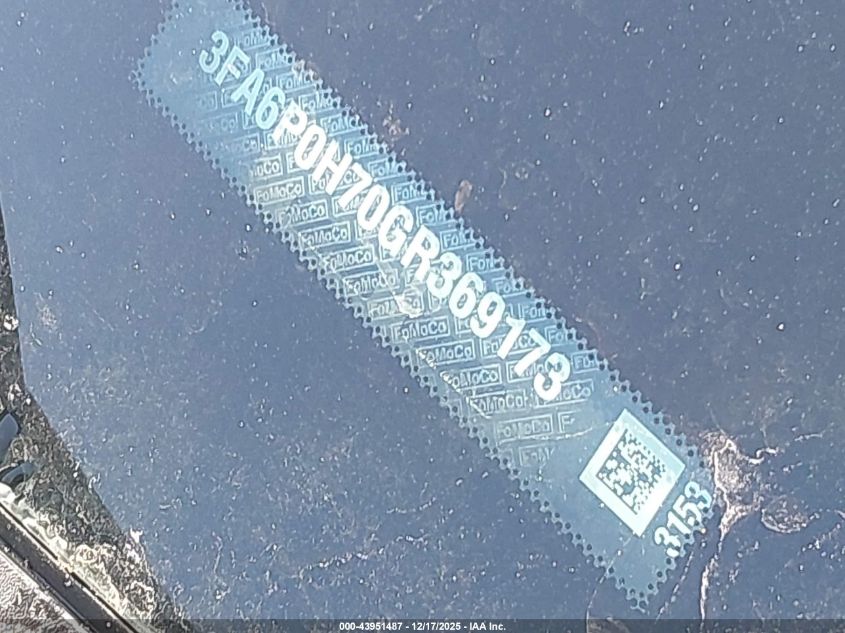 2016 Ford Fusion Se VIN: 3FA6P0H70GR369173 Lot: 43951487