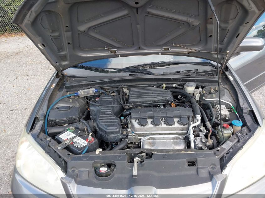 2005 Honda Civic Ex VIN: 2HGES25845H603810 Lot: 43951526