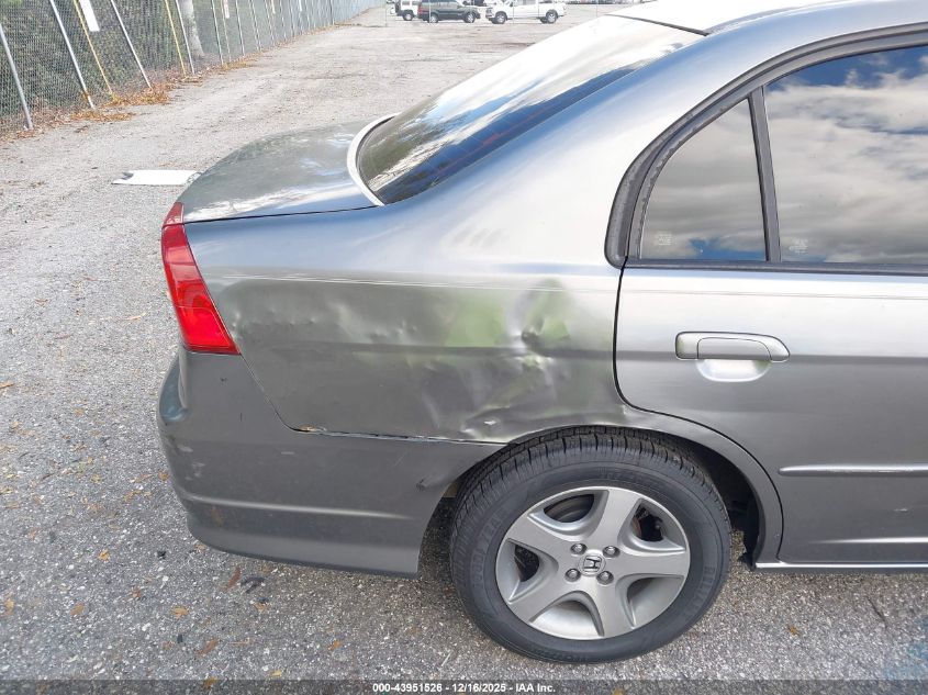 2005 Honda Civic Ex VIN: 2HGES25845H603810 Lot: 43951526