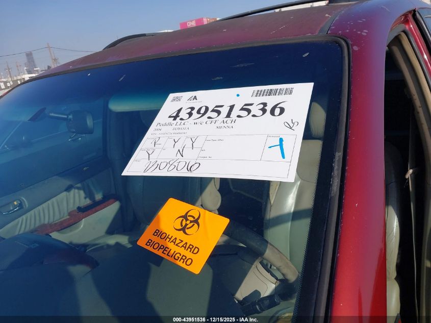 2004 Toyota Sienna Xle VIN: 5TDZA22C44S000383 Lot: 43951536