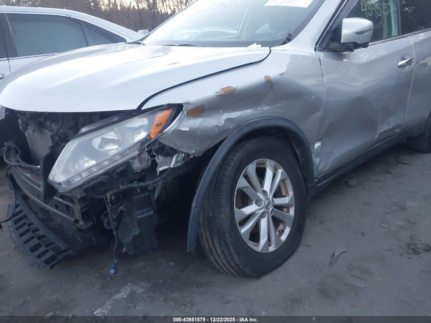 2016 Nissan Rogue Sv VIN: KNMAT2MVXGP656303 Lot: 43951579