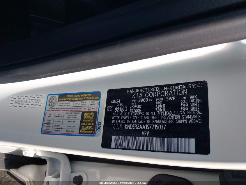 2025 Kia Seltos Ex VIN: KNDER2AA1S7715037 Lot: 43951653